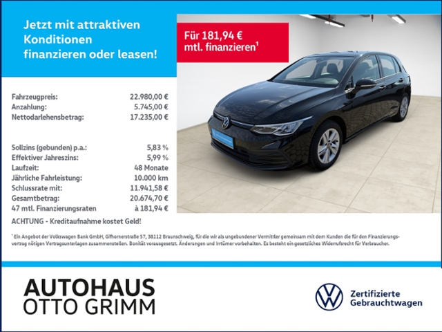 Golf VIII 2.0 TDI Life DSG LED AHK Navi